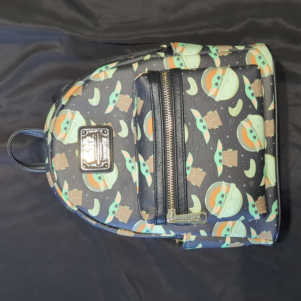 Loungefly Star Wars Baby Yoda All Over Print Womens Double Strap Shoulder Bag